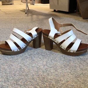 White Studded Heeled Sandal